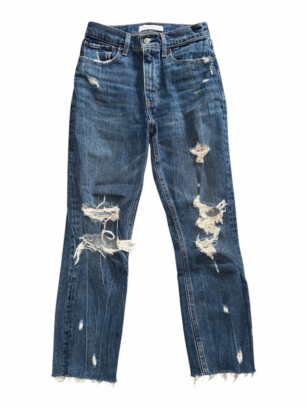 Abercrombie & Fitch High Rise Mom Jean Distressed